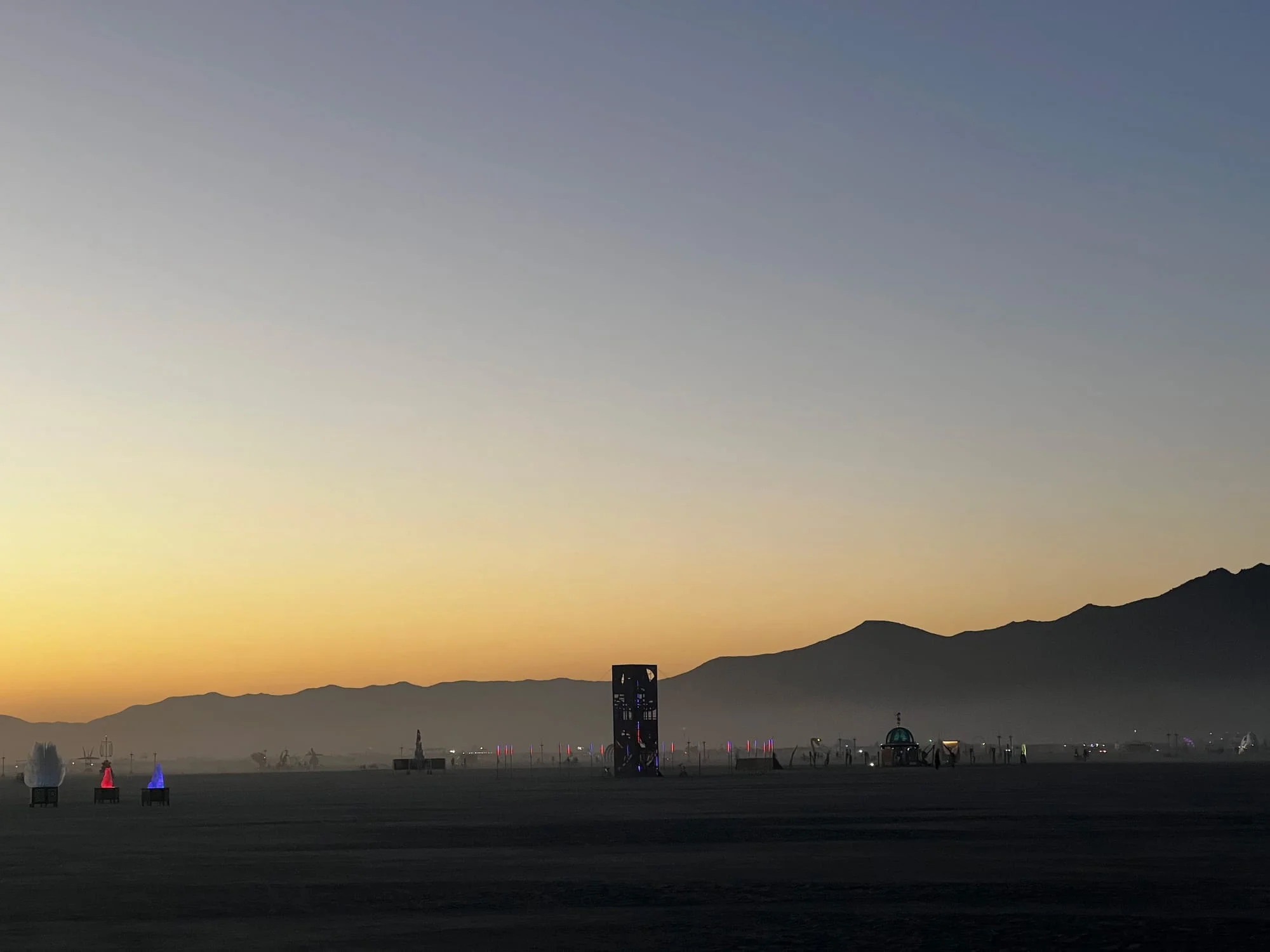 THEM: thylacine light sculptures glowing at night in the Black Rock Desert